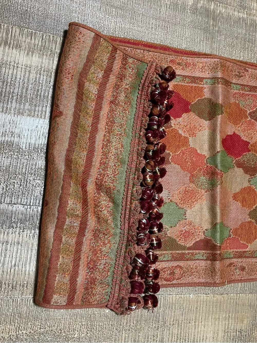 Pure wool Woolmark Warm tones Luxury wool Stole Shawl Scarf - 64x13